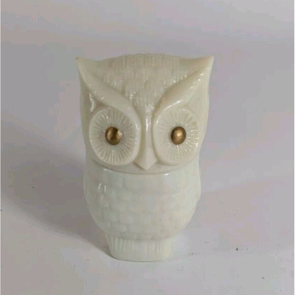Vintage 1970's Milk Glass Avon Owl Cologne Perfume‎ Bottle - Picture 1 of 5